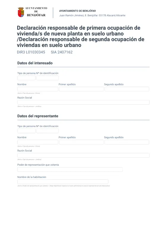 Declaracion Responsable 2 Ocupacion Benijofar